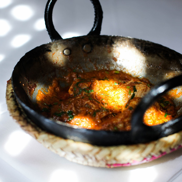 Chicken Karahi in an iron wok